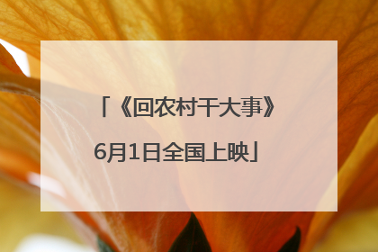 《回农村干大事》6月1日全国上映