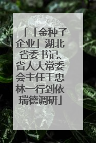「金种子企业」湖北省委书记、省人大常委会主任王忠林一行到依瑞德调研