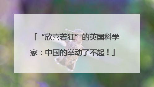 “欣喜若狂”的英国科学家：中国的举动了不起！