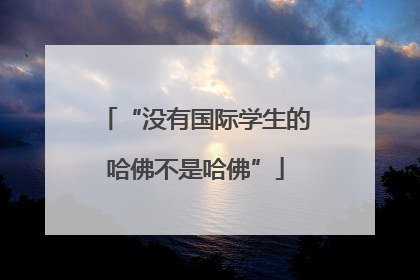 “没有国际学生的哈佛不是哈佛”