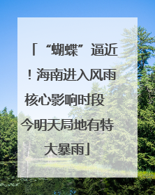 “蝴蝶”逼近！海南进入风雨核心影响时段 今明天局地有特大暴雨