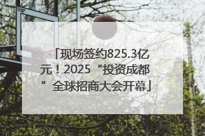 现场签约825.3亿元！2025“投资成都”全球招商大会开幕