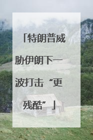 特朗普威胁伊朗下一波打击“更残酷”