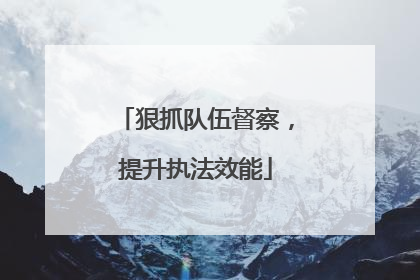 狠抓队伍督察，提升执法效能