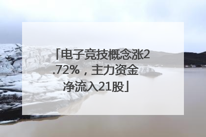 电子竞技概念涨2.72%，主力资金净流入21股