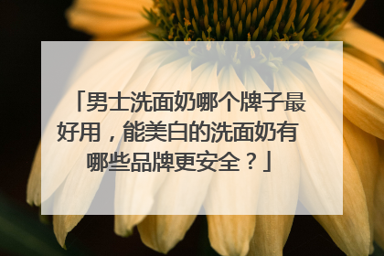 男士洗面奶哪个牌子最好用，能美白的洗面奶有哪些品牌更安全？