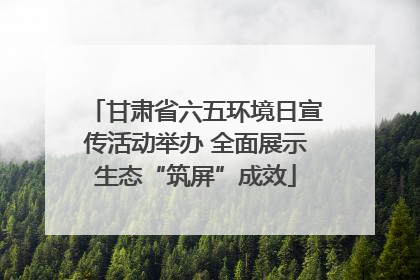 甘肃省六五环境日宣传活动举办 全面展示生态“筑屏”成效