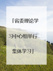 省委理论学习中心组举行集体学习