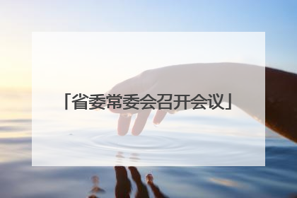 省委常委会召开会议