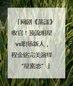 网剧《荡漾》收官！顶流明星vs职场新人，程金铭完美演绎“星素恋”