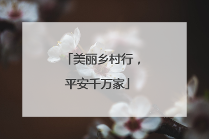 美丽乡村行，平安千万家