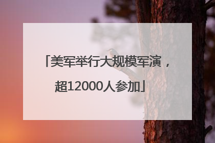 美军举行大规模军演，超12000人参加