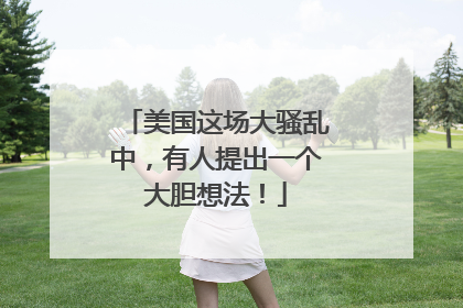 美国这场大骚乱中，有人提出一个大胆想法！