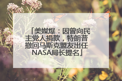 美媒爆：因曾向民主党人捐款，特朗普撤回马斯克盟友出任NASA局长提名