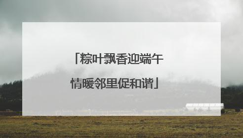 粽叶飘香迎端午 情暖邻里促和谐