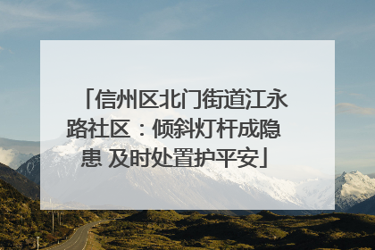 信州区北门街道江永路社区：倾斜灯杆成隐患 及时处置护平安