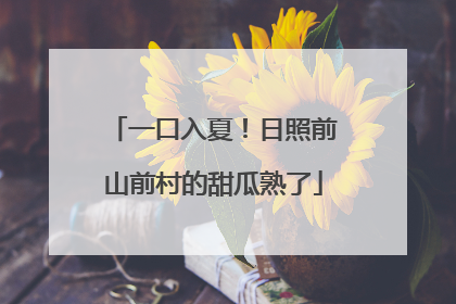 一口入夏！日照前山前村的甜瓜熟了