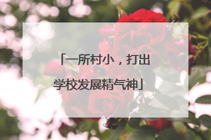 一所村小，打出学校发展精气神