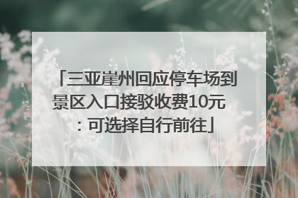三亚崖州回应停车场到景区入口接驳收费10元：可选择自行前往