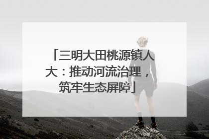 三明大田桃源镇人大：推动河流治理，筑牢生态屏障