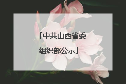 中共山西省委组织部公示