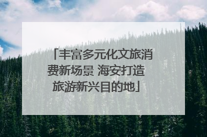 丰富多元化文旅消费新场景 海安打造旅游新兴目的地