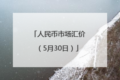 人民币市场汇价（5月30日）