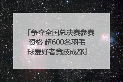 争夺全国总决赛参赛资格 超600名羽毛球爱好者竞技成都