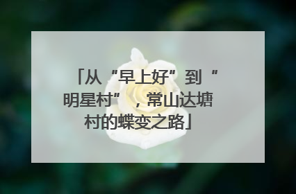 从“早上好”到“明星村”，常山达塘村的蝶变之路
