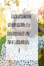 以清廉国企建设助力国资国企改革行稳致远