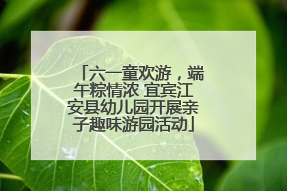 六一童欢游，端午粽情浓 宜宾江安县幼儿园开展亲子趣味游园活动