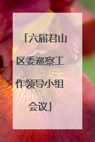 六届君山区委巡察工作领导小组会议