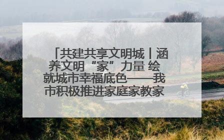 共建共享文明城丨涵养文明“家”力量 绘就城市幸福底色——我市积极推进家庭家教家风建设工作综述