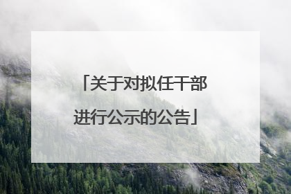 关于对拟任干部进行公示的公告