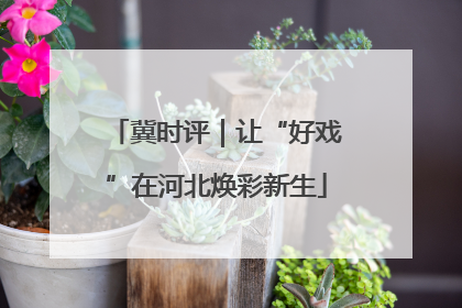冀时评｜让“好戏”在河北焕彩新生