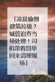 凌晨偷倒建筑垃圾？城管追查当场处理！司机带着罚单回来清理现场