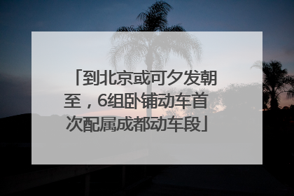 到北京或可夕发朝至，6组卧铺动车首次配属成都动车段