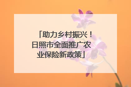 助力乡村振兴！日照市全面推广农业保险新政策