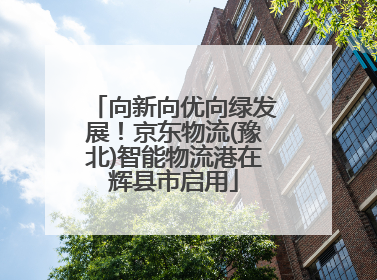 向新向优向绿发展！京东物流(豫北)智能物流港在辉县市启用