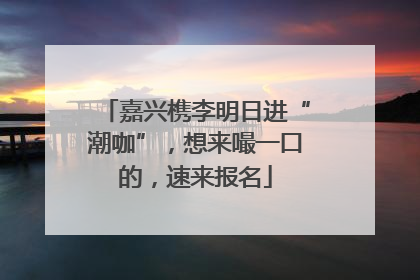 嘉兴槜李明日进“潮咖”，想来嘬一口的，速来报名