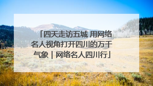 四天走访五城 用网络名人视角打开四川的万千气象｜网络名人四川行
