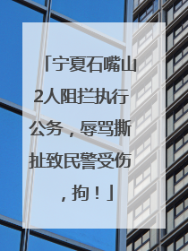 宁夏石嘴山2人阻拦执行公务，辱骂撕扯致民警受伤，拘！