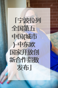 宁波位列全国第五 中国(城市)-中东欧国家开放创新合作指数发布