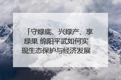 守绿底、兴绿产、享绿果 绵阳平武如何实现生态保护与经济发展双赢？｜新闻发布最前线·深一度