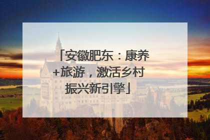 安徽肥东：康养+旅游，激活乡村振兴新引擎