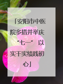 安阳市中医院多措并举庆“七一” 以实干实绩践初心