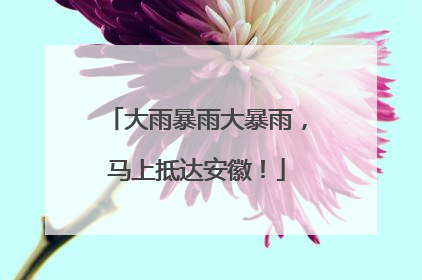 大雨暴雨大暴雨，马上抵达安徽！