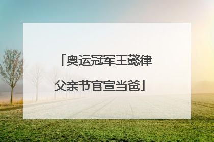 奥运冠军王懿律父亲节官宣当爸