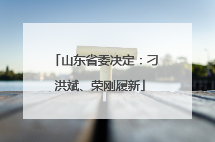 山东省委决定：刁洪斌、荣刚履新