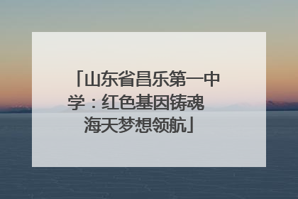 山东省昌乐第一中学：红色基因铸魂 海天梦想领航
